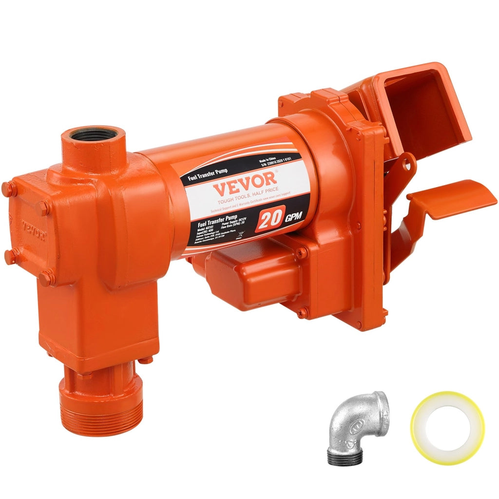 Pompa Trasferimento Carburante EX56-12 12V CC 1/4 CV 20 GPM in Ghisa per Benzina e Diesel Robusta per Officina e Fai da Te