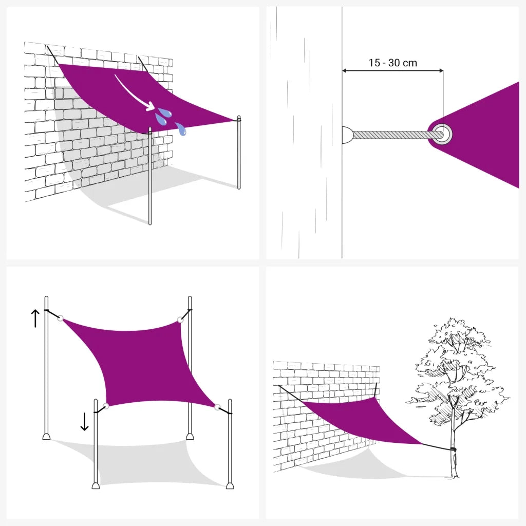 135293 Sunshade Sail Oxford Fabric Triangular 5x5x6 m White