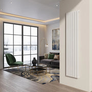 Radiatore da design a piastre 200x45 cm termoarredo verticale a tubi piatti LUCCA Bianco