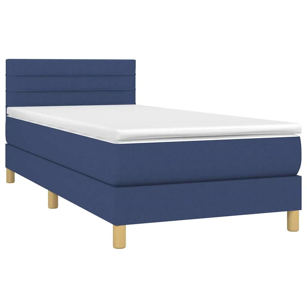 Letto a Molle con Materasso e LED Blu 90x200 cm in Tessuto 3133771