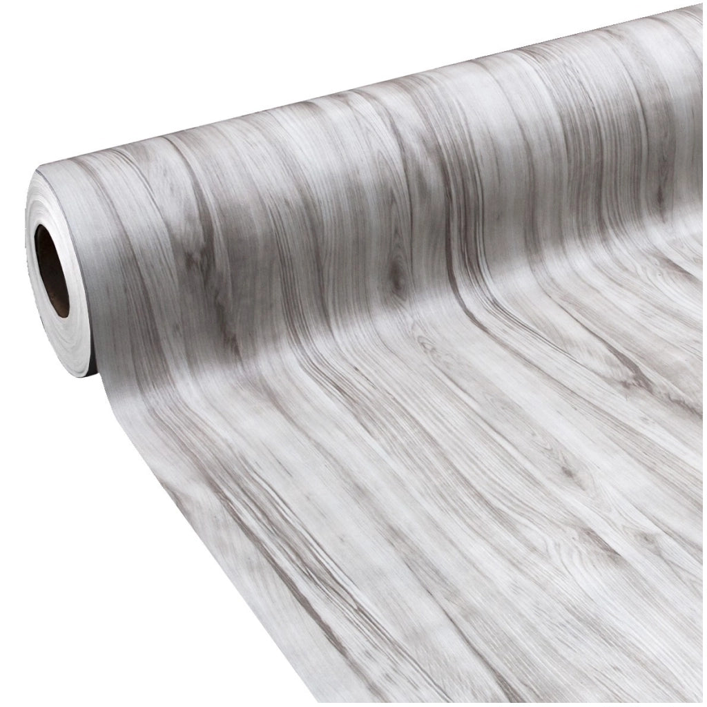 Pavimento PVC 140x350 Cm Rivestimento Rotolo Vinile 30 Misure Legno Parquet Venato Grigio Dis B
