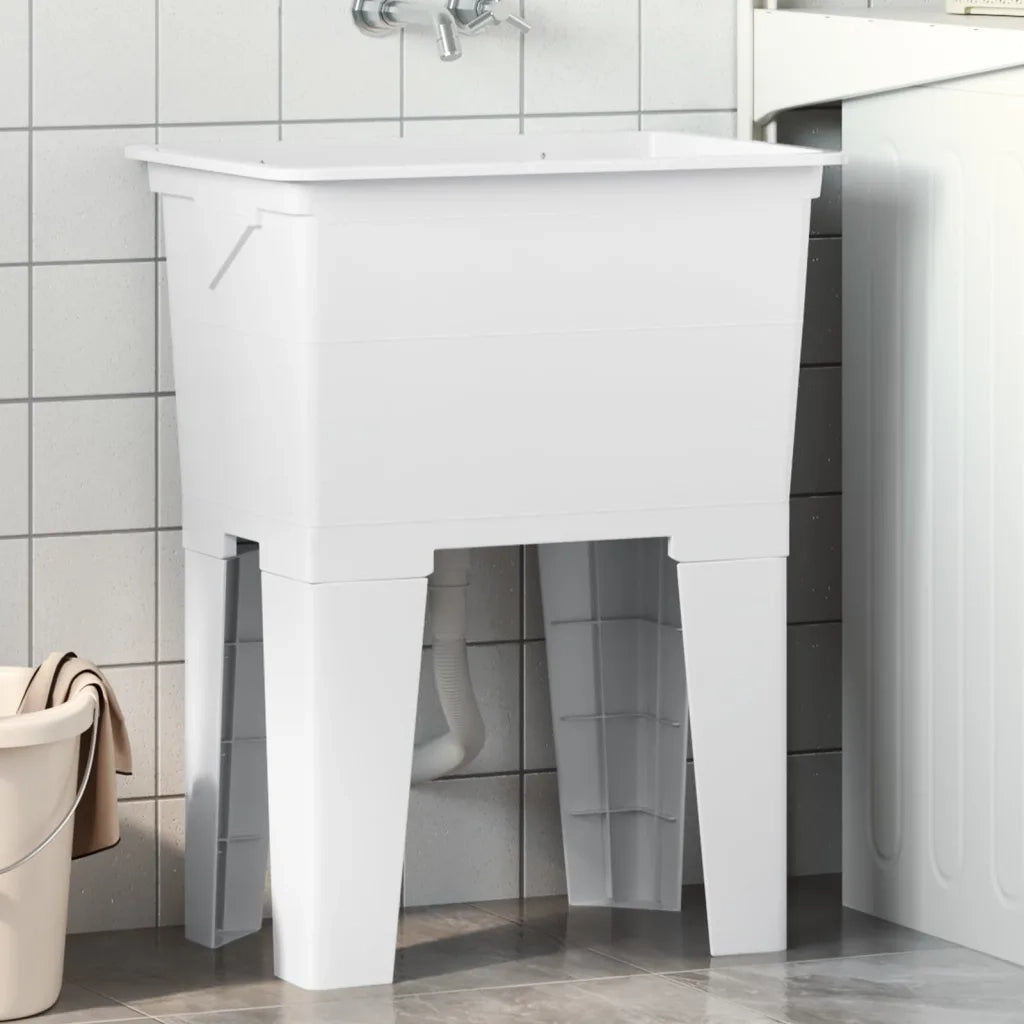 Vasca per Lavanderia Bianca 59x41x75 cm in Resina 4002799