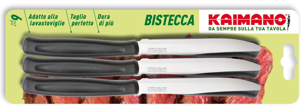 Kaimano SET COLTELLI PER BISTECCA DINAMIK 6 PEZZI col. Nero