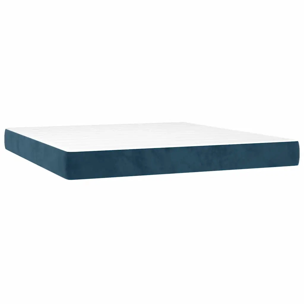 Letto a Molle con Materasso e LED Blu Scuro 180x200 cm 3134301