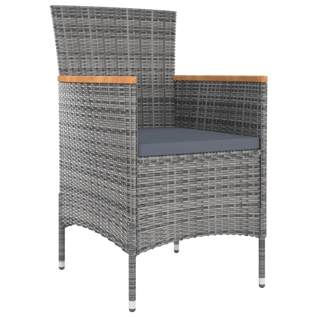 Set da Pranzo per Giardino 9 pz con Cuscini Grigio 3103601