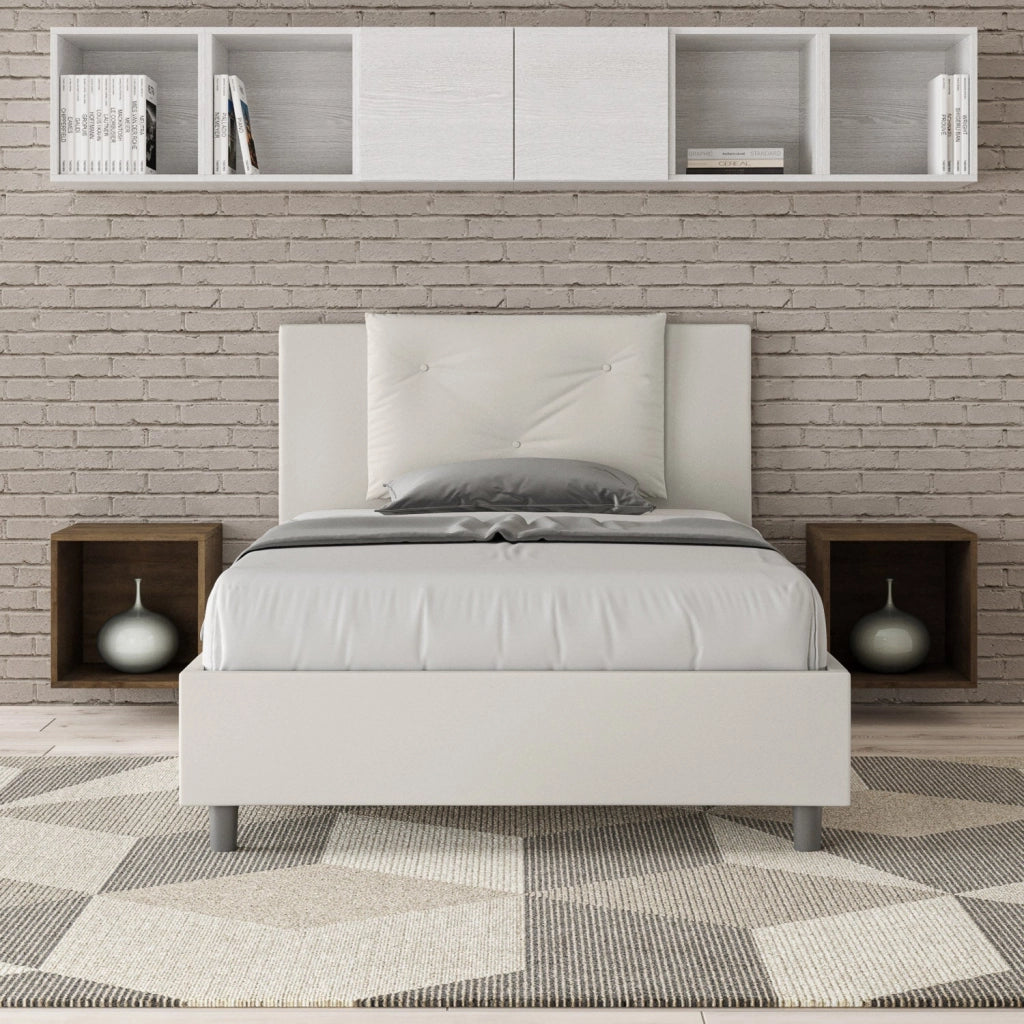 Letto 1 Piazza e Mezzo 120x210 cm Senza Rete Appia Bianco