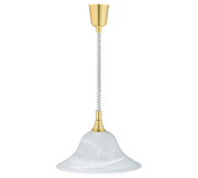 Lampada Sospensione 42W E27 Campana Vetro Alabastro Ottone Viola GD Trio