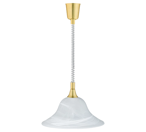 Lampada Sospensione 42W E27 Campana Vetro Alabastro Ottone Viola GD Trio