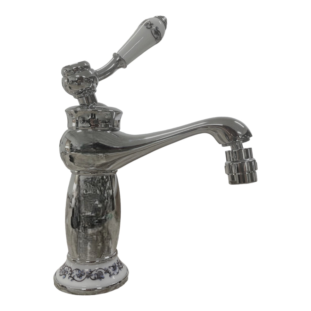 Rubinetto miscelatore per BIDET bagno vintage con dettagli in ceramica cromato