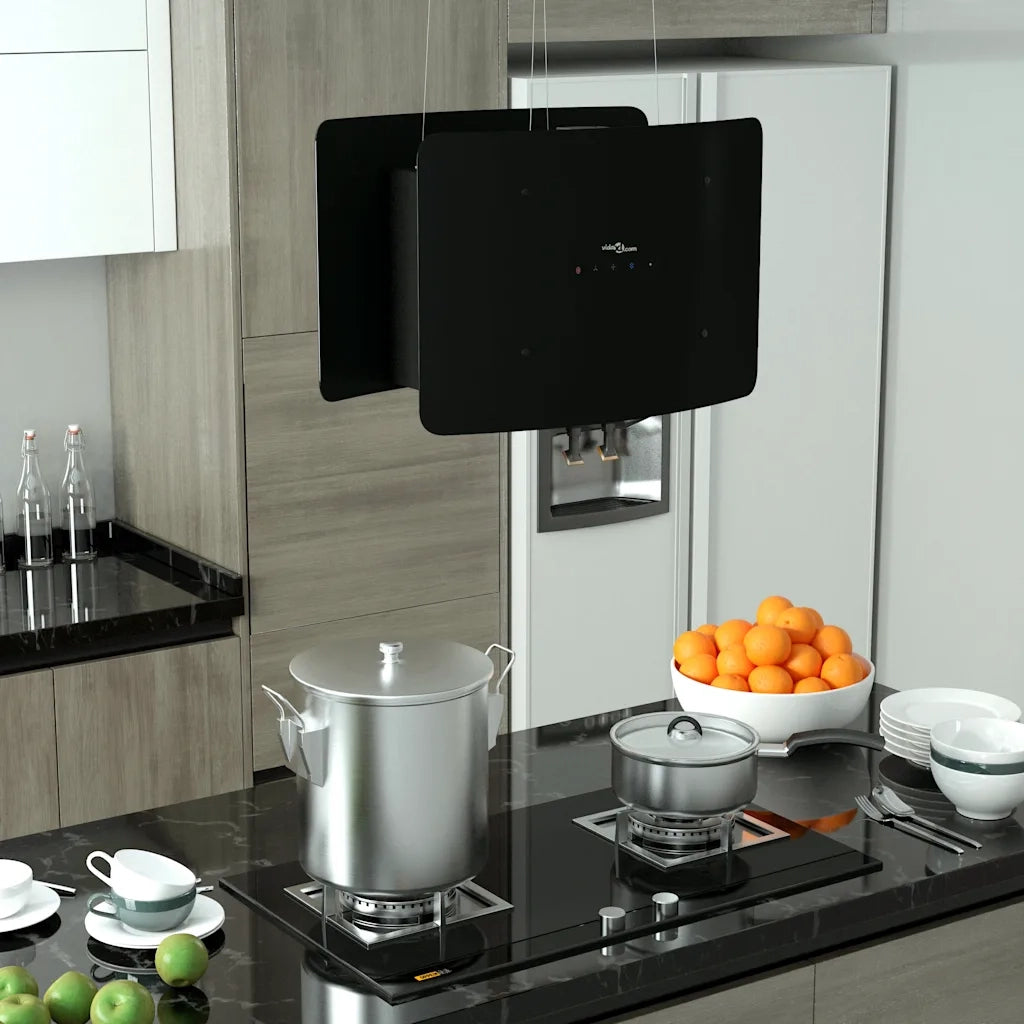 Cappa da Cucina ad Isola Sospesa LCD-Cappa a Isola Sensore in Vetro Temperato