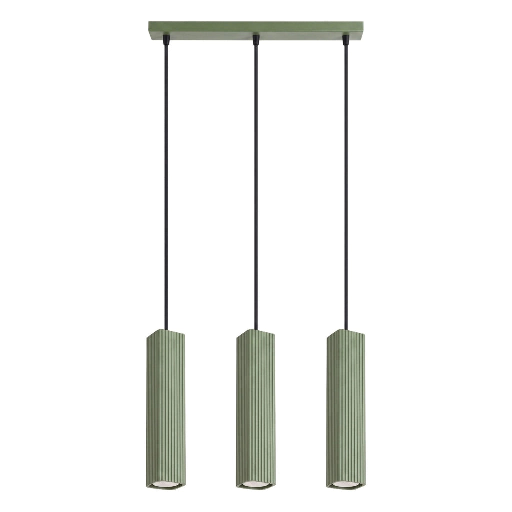 Lampada a sospensione RAYO 3L verde oliva