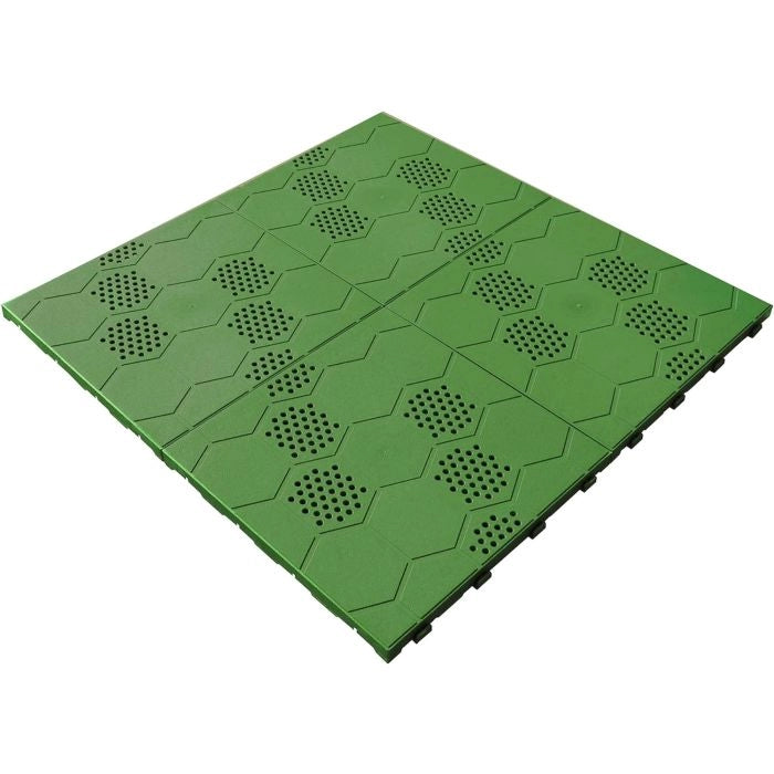 Set 15 Piastrelle pavimento plastica verde drenante 400x400x25mm per giardino