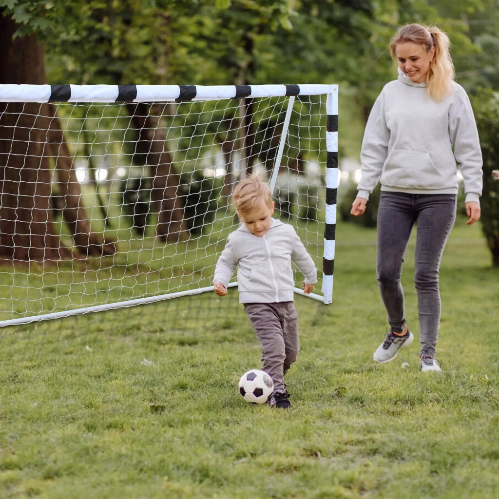 Porta da calcio per bambini 305x201 cm, portatile con rete, per giardino