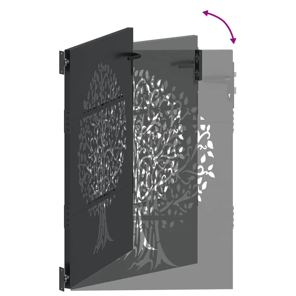 Cancello da giardino con blocco Nero 85 x 125 cm 42015860