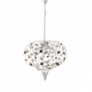 Lampadario Shabby Chic Bella Metallo Bianco 5 Luci E27