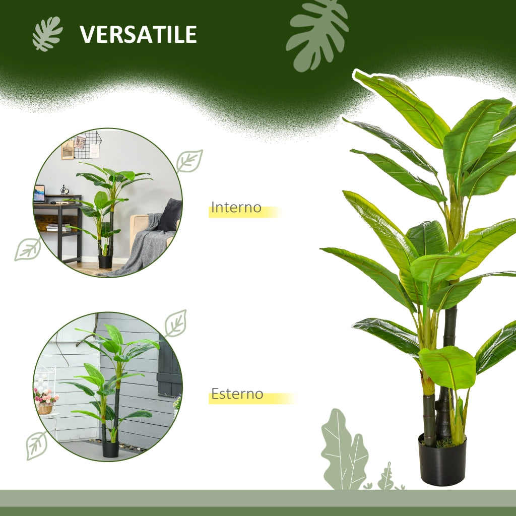 Albero di Banano Artificiale in Vaso ¨C Minimal ¨C 150cm Verde per Interno ed Esterno