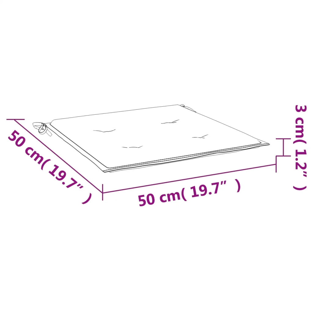Cuscini per sedie 4 pz | Cuscini per sedie Verde e Bianco 50 x 50 x 4 cm