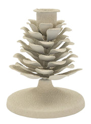 Porta Candele Dune Pigna Ø9,5x11,5 cm in Ferro Crema