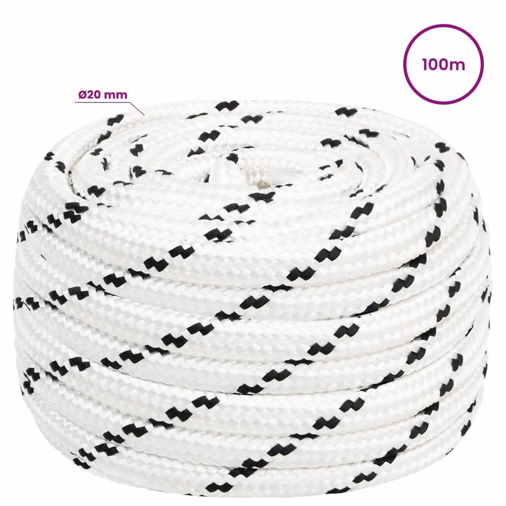 Corda multiuso 20 mm 100 m Bianco Poliestere 3473499