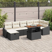 Set Divano da Giardino 8 pcs Nero polyrattan 3361362