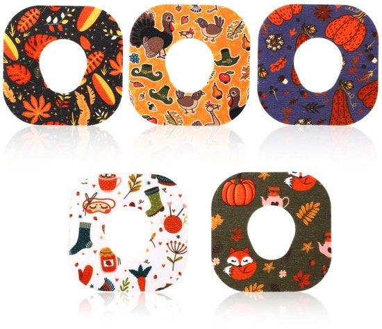 Sensore di Glucosio Adesivi 40 Unità - Impermeabili - Materiale Non Tessuto - Adesivi di Sensore - Tema Ringraziamento - 6,5x6,5cm
