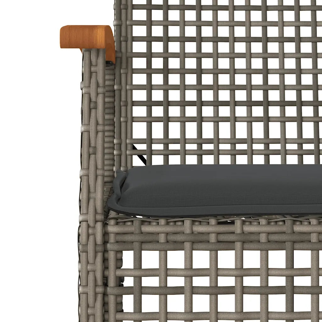 Set da Pranzo da Giardino 7 pz con Cuscini in Polyrattan Grigio 3213572