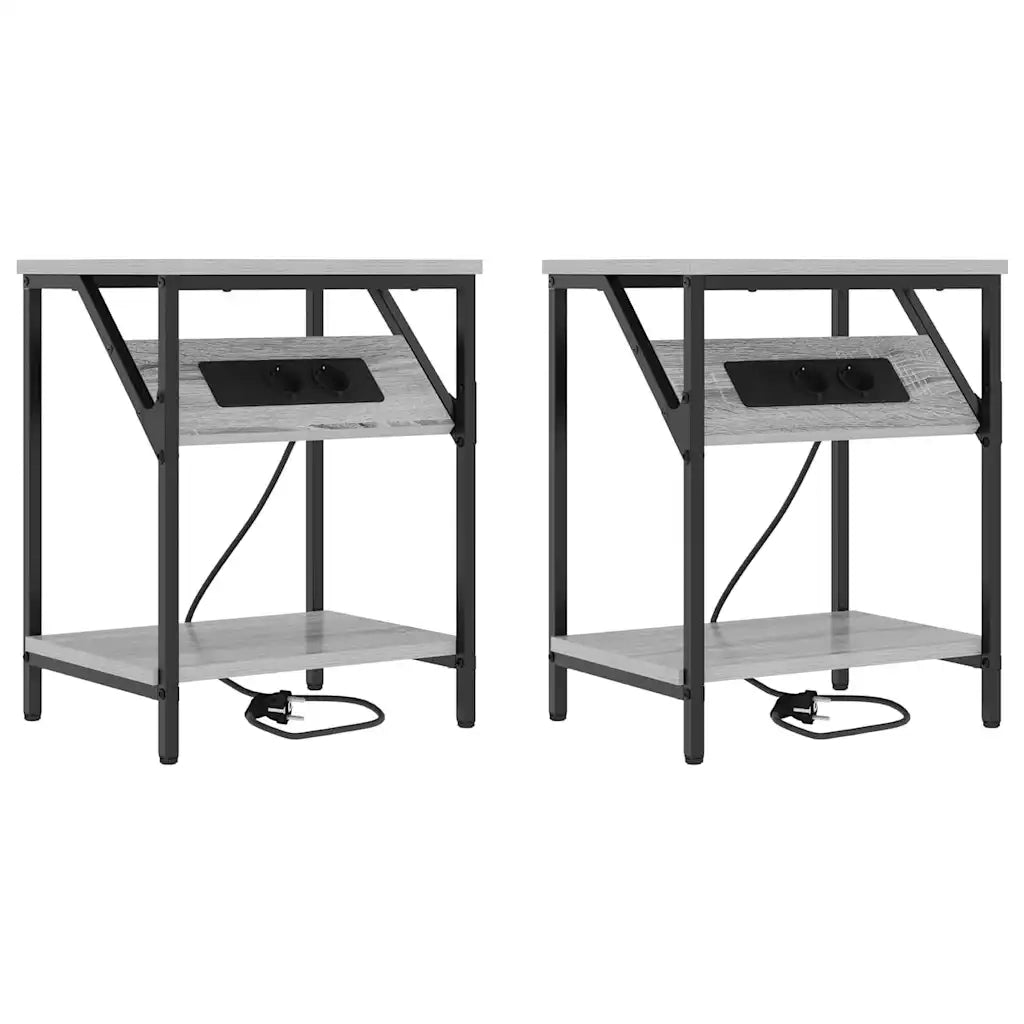 Armadio da Notte 2 pz Grigio Sonoma 38 x 30 x 48 cm 859587