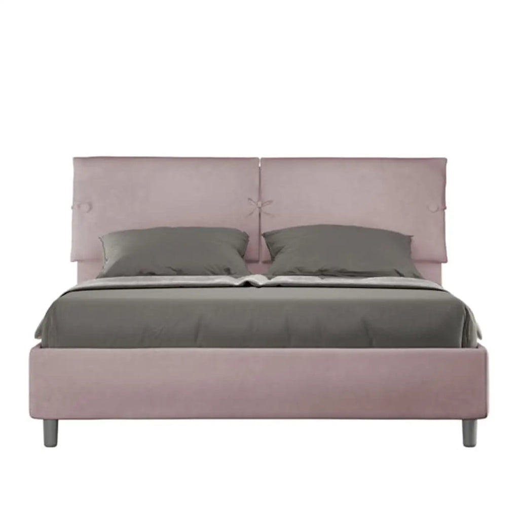 Letto matrimoniale senza rete imbottito 160x190 microfibra glicine Sleeper