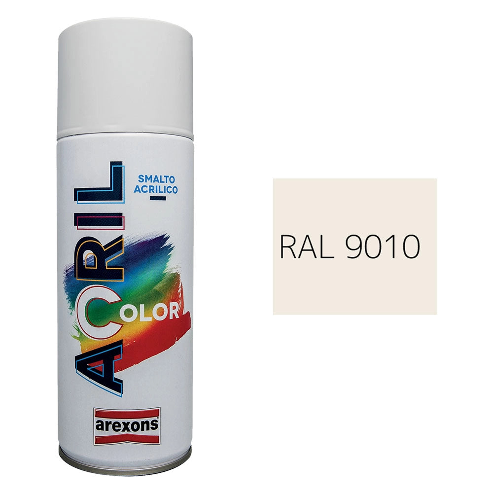 Smalto Spray Acrilico Ral 9010 Arexons Bianco Lucido 6 Pezzi