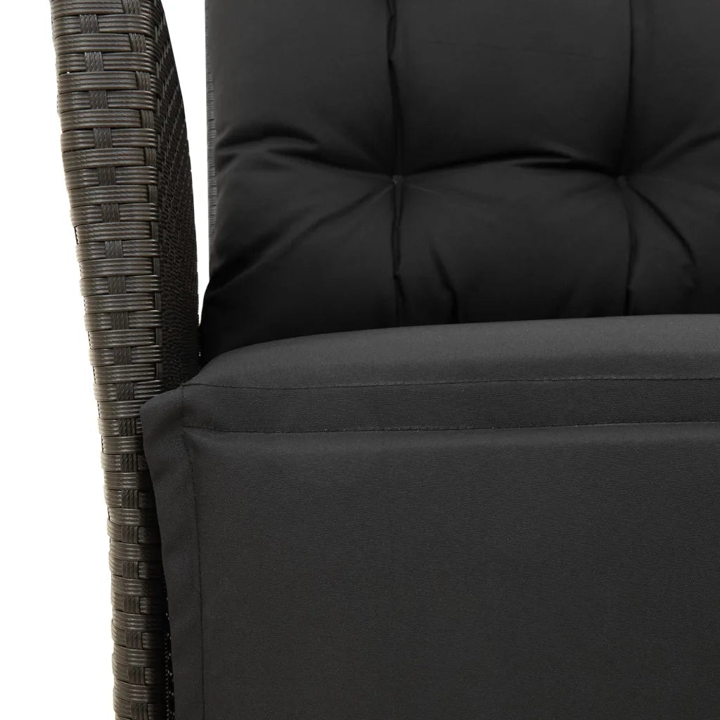 Set da Pranzo da Giardino 4 pz con Cuscini Nero in Polyrattan 3277453