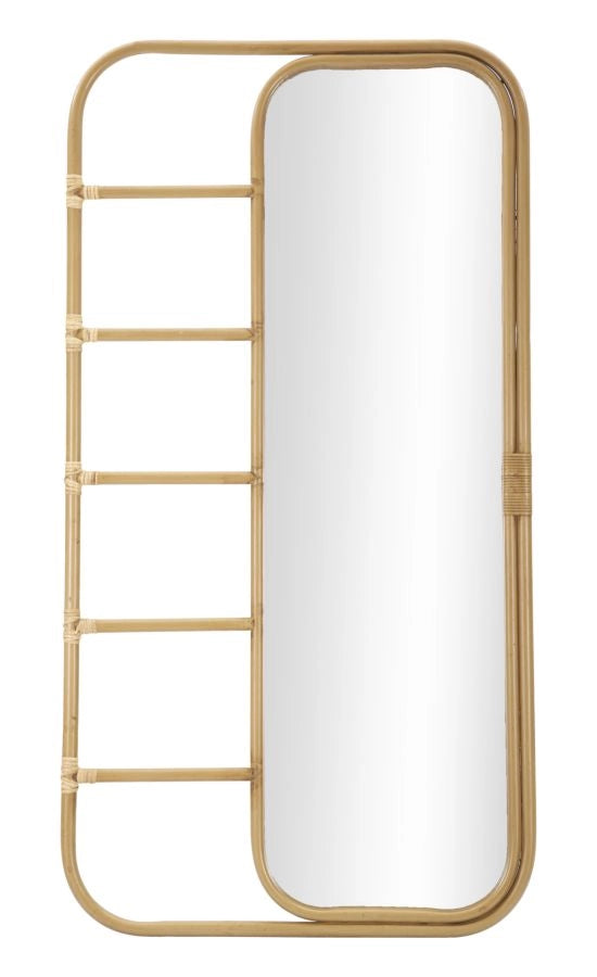 Specchio da Terra Panama 77,5x3,3x151 cm in Ferro e Plastica Marrone