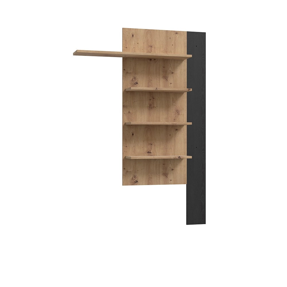 Parete Attrezzata Core Piccolo con Porta TV e Libreria – Rovere e nero