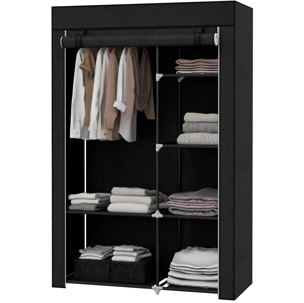 ARMADIO in tessuto 103x43x162,5 cm Nero Acciaio