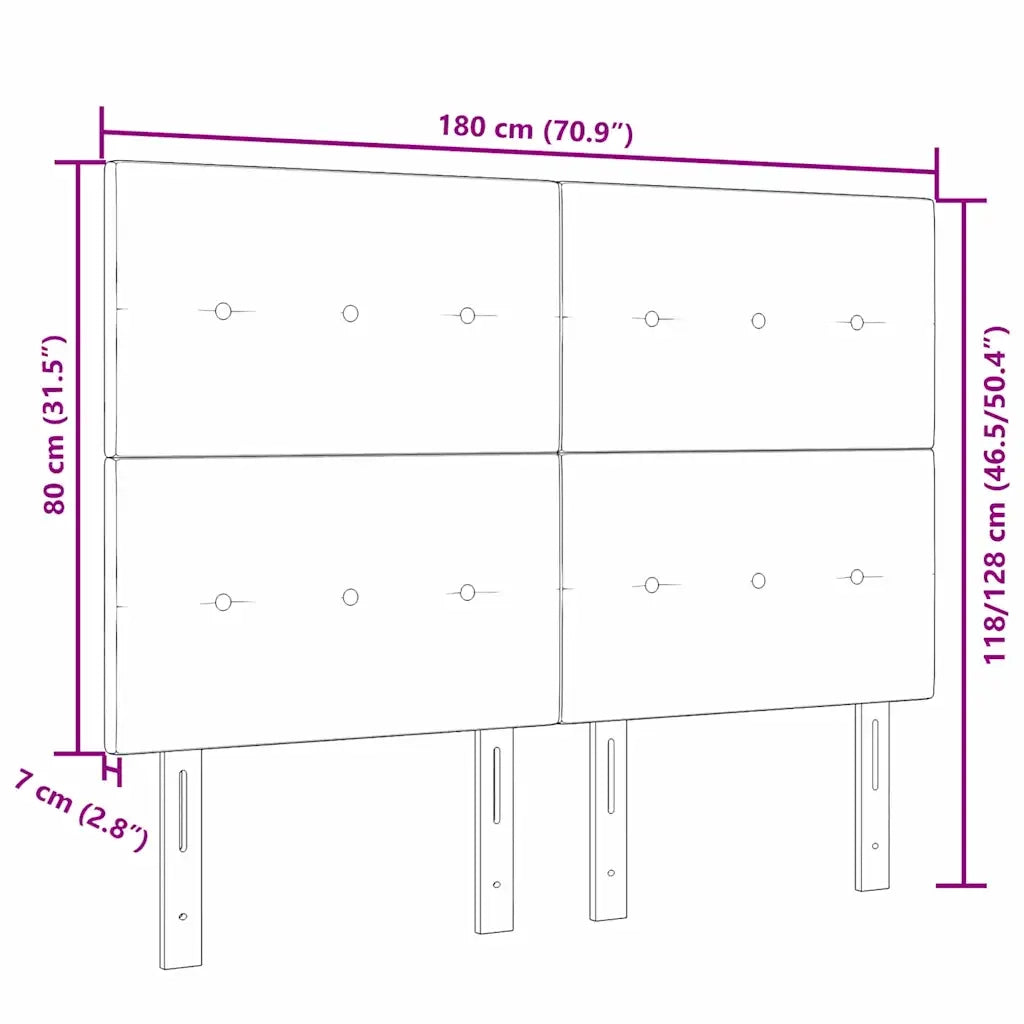 Testiera | Testata Grigio scuro 180 cm Velluto