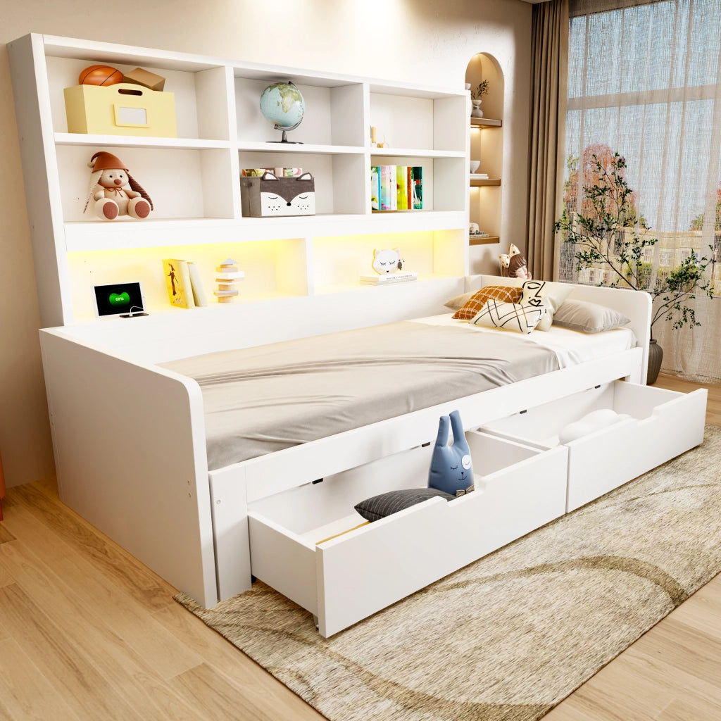 letto in mdf bianco 90 x 200 cm
