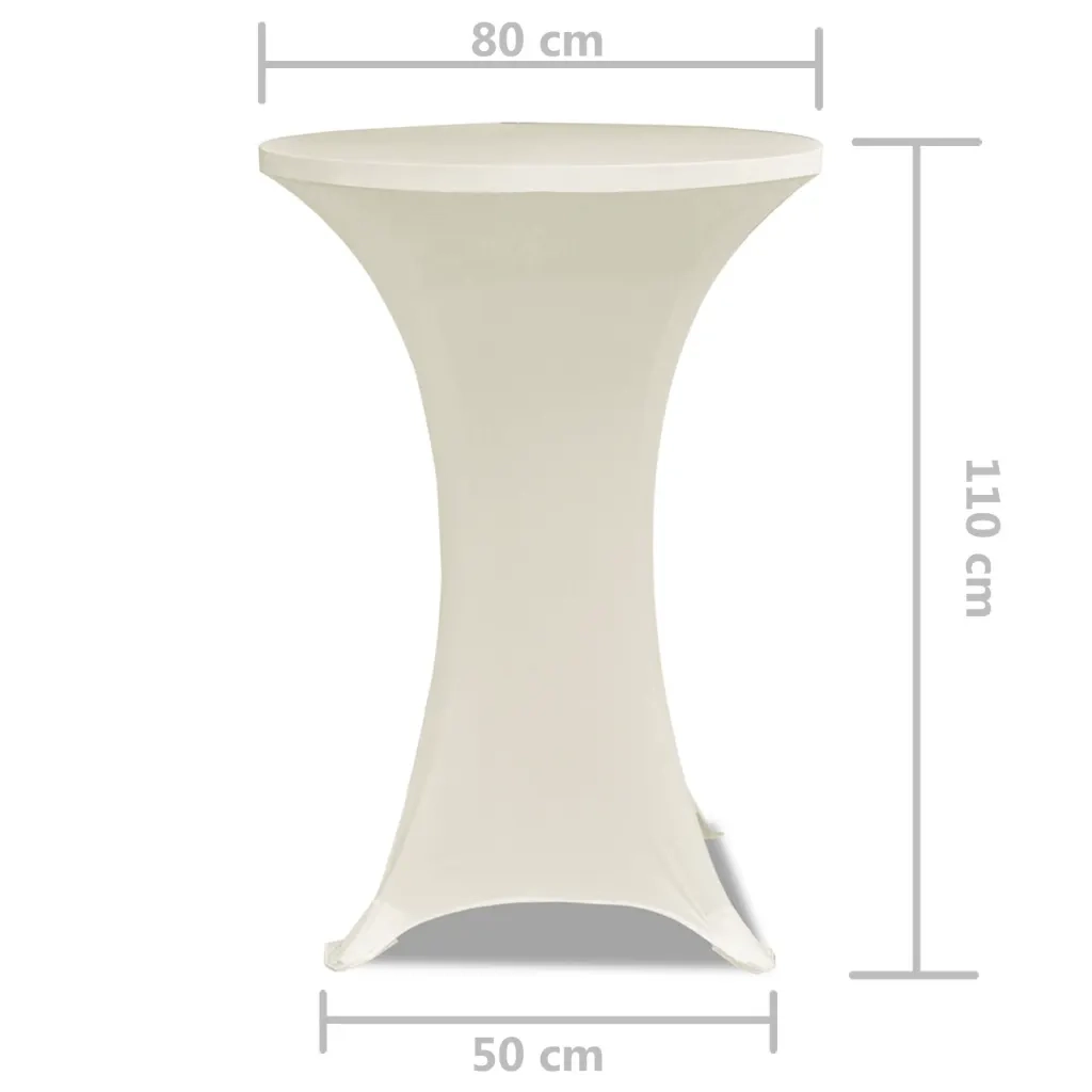Copritavolo ?80 cm Crema Tessuto elasticizzato 2 pezzi 241209