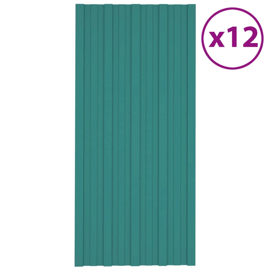 Pannello per tetto 12 pz Verde 100 x 45 cm Acciaio zincato 42047121