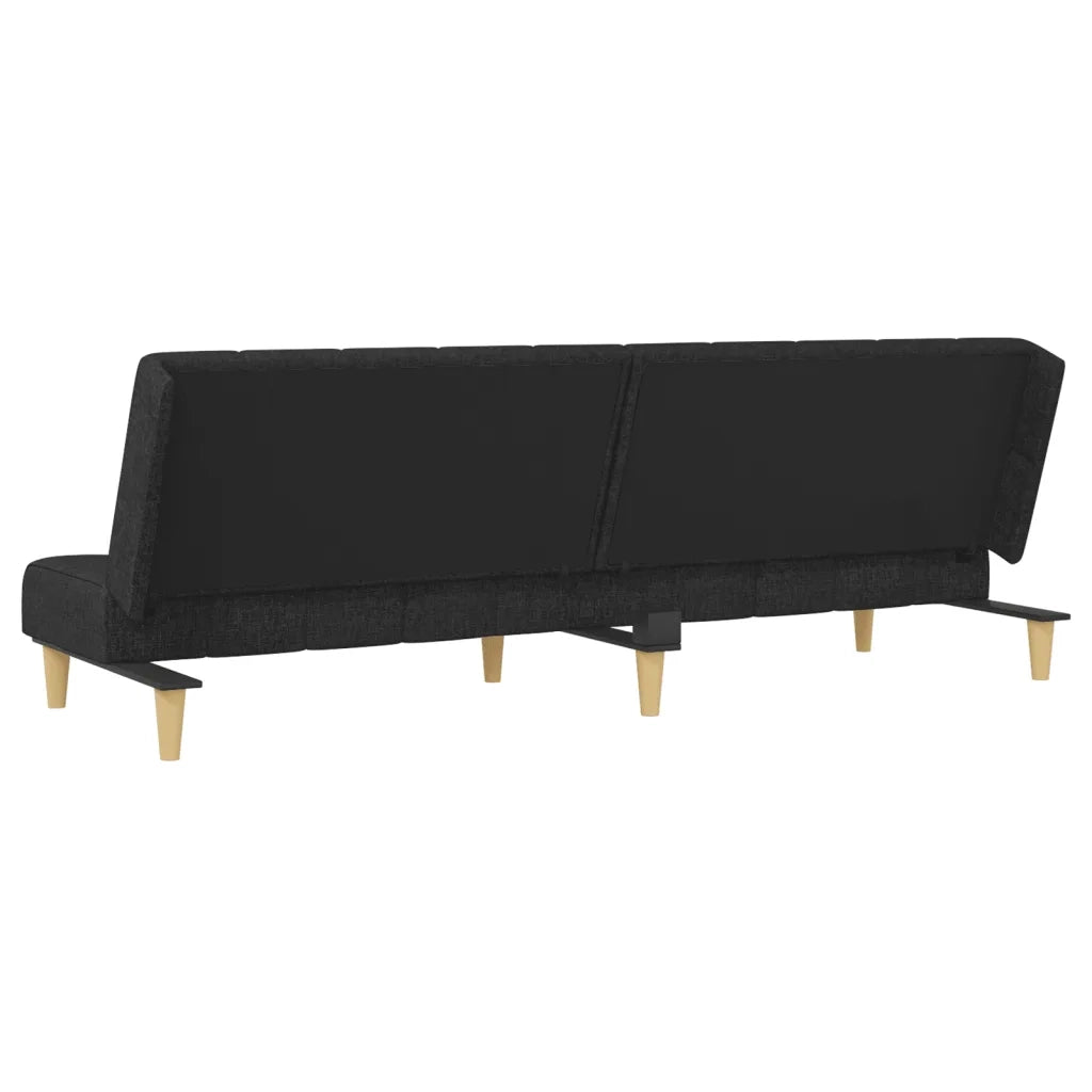 Divano Letto a 2 Posti Nero in Tessuto 375828