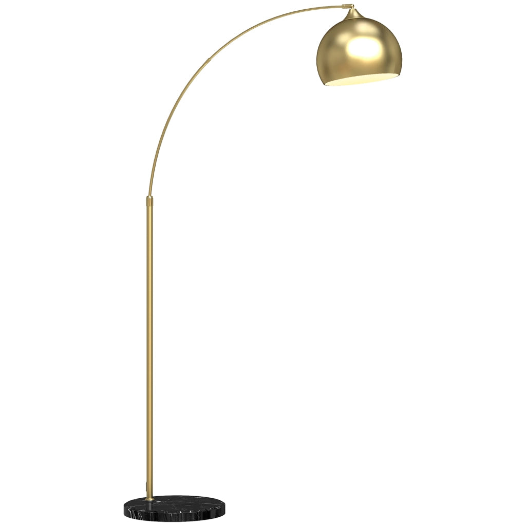 Lampada da terra ad arco ¨C Xylo ¨C altezza regolabile 170-180cm oro nero base effetto marmo