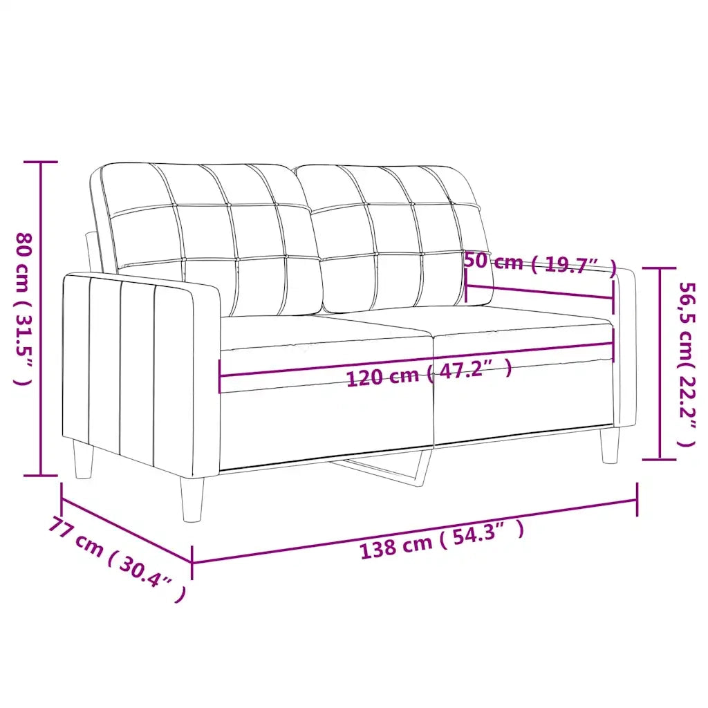 Divano a 2 Posti Grigio Scuro 120 cm in Tessuto 359084
