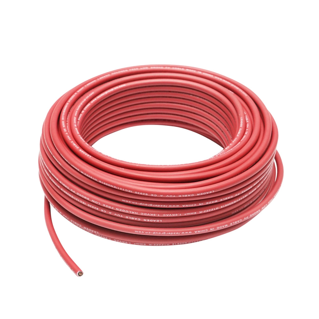 Rotolo di cavo per pannello solare 6mmx20m rosso 1,5KV, H1Z2Z2-K Leader