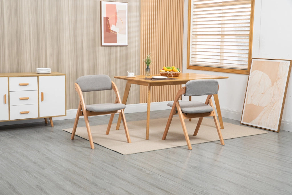 SEDIE PIEGHEVOLI IMBOTTITE Set da 2 Legno Grigio