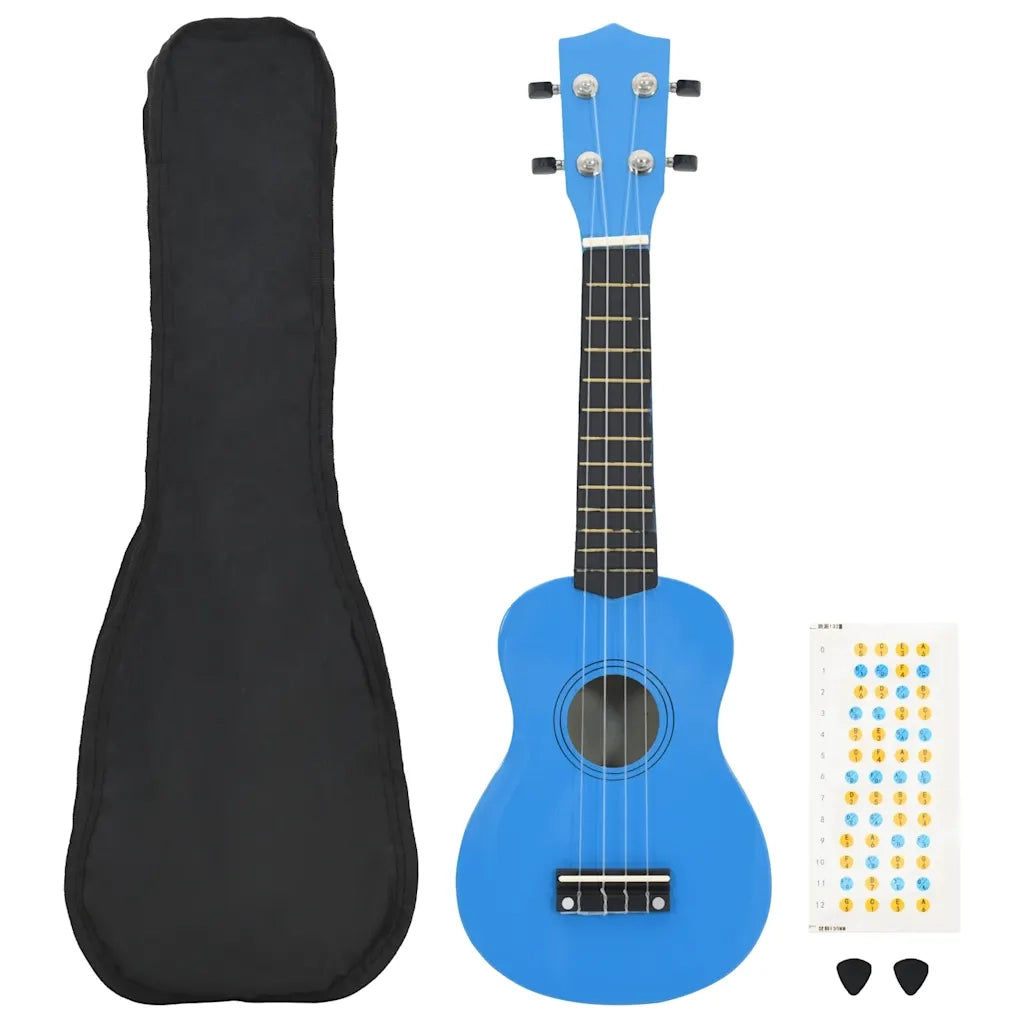 Set Ukulele Soprano con Borsa per Bambini Blu Baby 23 70154