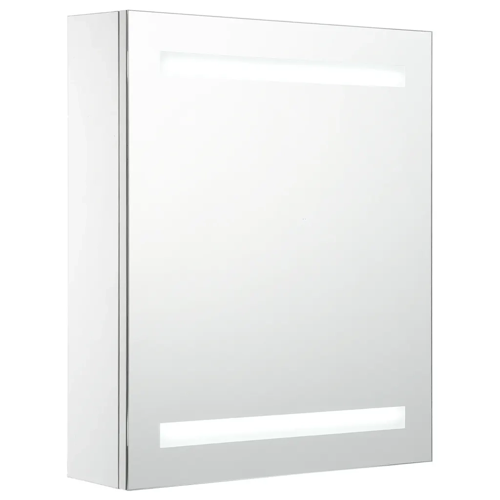 Armadietto Bagno con Specchio e LED 50x13,5x60 cm 285115