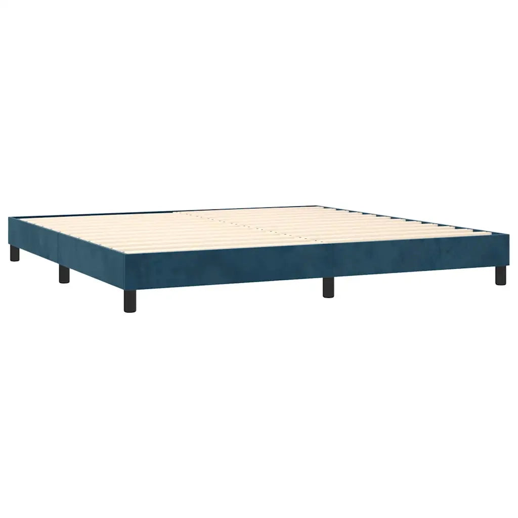 Letto a Molle con Materasso e LED Blu Scuro 200x200 cm 3134607
