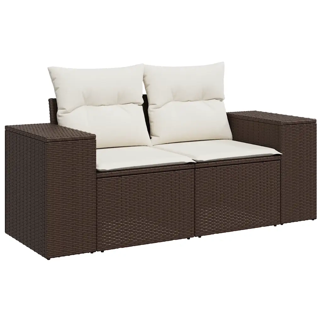 Set Divano da Giardino 6 pz con Cuscini Marrone in Polyrattan 3326804