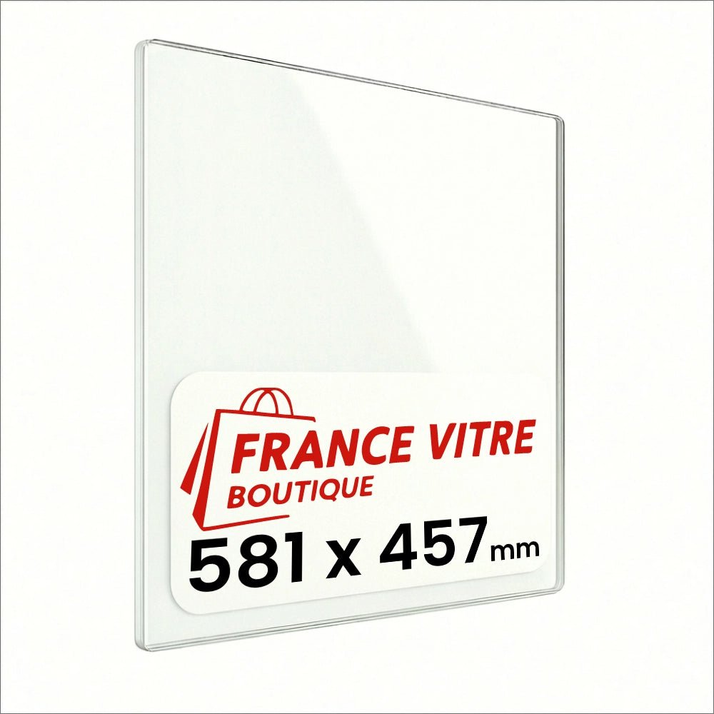 581 x 457 x 4 mm - Vetro per stufa a legna - vetro camino di ricambio - vetro per caminetto resistente al fuoco - France Vitre