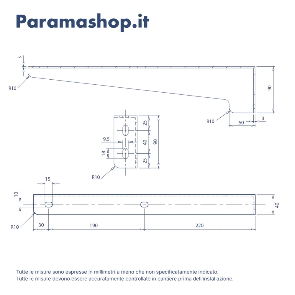 Set staffe per lavabo sospeso mod. Tasman