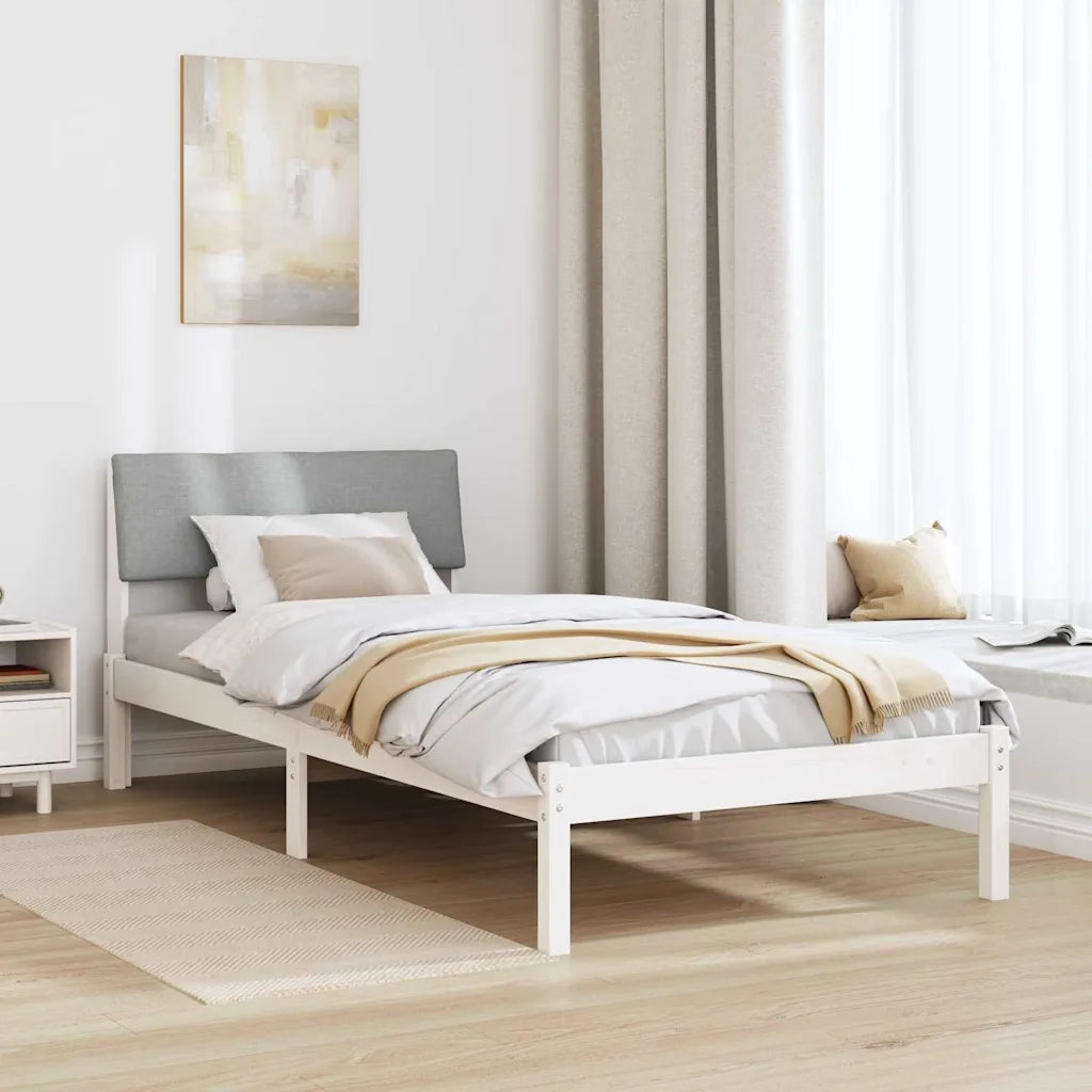 Struttura del Letto Bianco e grigio chiaro 100 x 200 cm 878563