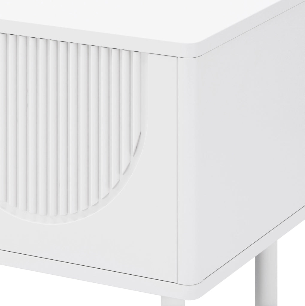 Mobile TV 180 cm con 4 vani e passacavi in MDF e truciolare bianco